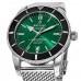 Cópia Breitling Superocean Heritage 42 mostrador verde pulseira de aço relógio masculino AB2010121L1A1