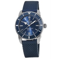 Réplica Breitling Superocean Heritage II Automático 42 Mostrador Azul Pulseira de Borracha Relógio Masculino AB2010161C1S1