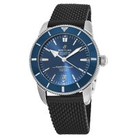 Cópia Breitling Superocean Heritage II Automático 46 Moldura de cerâmica Mostrador azul Pulseira de borracha preta Relógio masculino AB2020161C1S1-BK