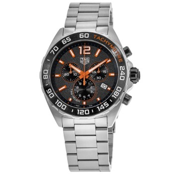 Copiar relógio masculino Tag Heuer Fórmula 1 quartzo cronógrafo mostrador cinza em aço CAZ101AH.BA0842