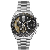 Réplica Tag Heuer Fórmula 1 Indy 500 cronógrafo mostrador preto relógio masculino de aço CAZ101AU.BA0842