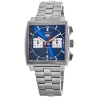 Copiar relógio masculino Tag Heuer Monaco automático azul cronógrafo mostrador em aço CBL2111.BA0644