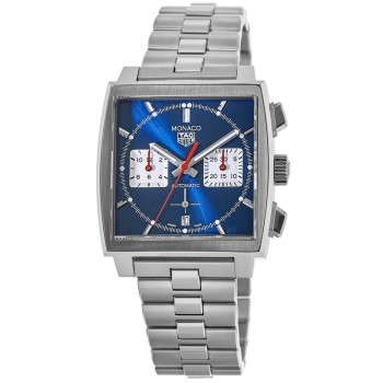 Copiar relógio masculino Tag Heuer Monaco automático azul cronógrafo mostrador em aço CBL2111.BA0644