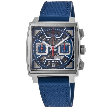 Replica Relógio Tag Heuer Monaco com mostrador azul e pulseira de borracha CBL2182.FT6235