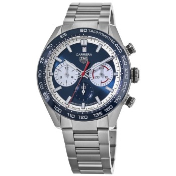 Réplica Tag Heuer Carrera Edição Limitada 160 Anos de Aniversário com Mostrador Azul Relógio Masculino de Aço CBN2A1E.BA0643