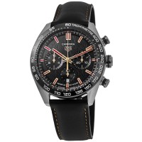 Copiar Tag Heuer Carrera Edição Limitada Ano do Coelho Relógio Masculino com Pulseira de Couro com Mostrador Preto CBN2A1L.FC6521