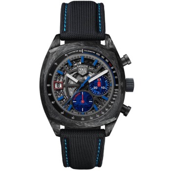 Cópia Tag Heuer Monza Flyback Cronômetro Edição Especial Mostrador Cinza Pulseira de Tecido Relógio Masculino CR5090.FN6001