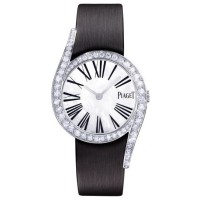 Relógio feminino falso Piaget Limelight Gala madrepérola mostrador diamante pulseira de cetim preto G0A41260