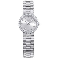 Relógio feminino Piaget tradicional falso com mostrador prateado e diamante em ouro branco G0A42047