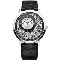 Réplica Piaget Altiplano Ultimate Automatic Silver Dial Relógio Masculino com Pulseira de Couro em Ouro Branco G0A43121