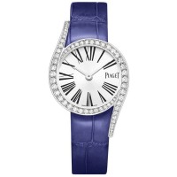 Réplica Piaget Limelight Gala Silver Dial Diamond Leather Strap Relógio Feminino G0A43150