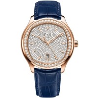 Réplica Piaget Polo Diamond Dial Rose Gold Leather Strap Relógio Feminino G0A44011