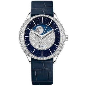 Réplica Piaget Limelight Stella Diamond Dial Relógio Feminino com Pulseira de Couro em Ouro Branco G0A44124