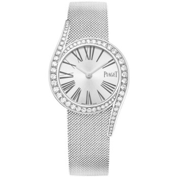 Relógio feminino falso Piaget Limelight Gala prata mostrador diamante ouro branco G0A44212