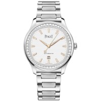 Replica Relógio Piaget Polo Data mostrador branco diamante aço G0A46019