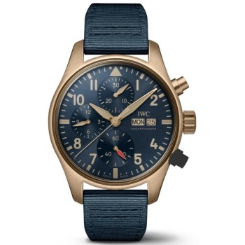 Replica Relógio IWC Pilot's Chronograph Blue Dial Bonze Case IW388109