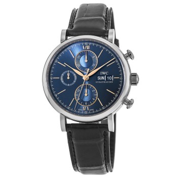 Replica Relógio IWC Portofino cronógrafo automático com mostrador azul IW391036