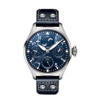 Copiar IWC Pilot's Big Pilot Blue Dial Relógio Masculino com Pulseira de Couro IW503605