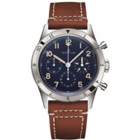 Cópia Breitling Aviator 8 AVI 1953 Edição Azul Dial Ouro Pulseira de Couro Relógio Masculino LB0920131C1X1