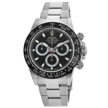 Réplica Rolex Cosmograph Daytona Oystersteel mostrador preto moldura de cerâmica relógio masculino M116500LN-0002