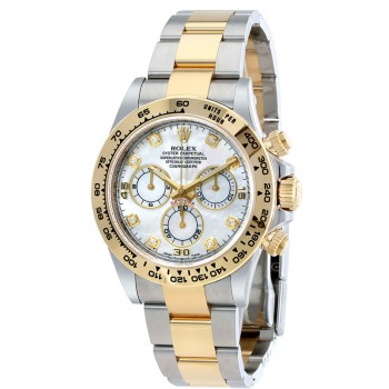 Cópia Rolex Cosmograph Daytona Cosmograph Branco Madrepérola Diamante Mostrador Relógio Masculino M116503-0007