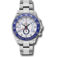 Réplica de relógio masculino Rolex Yacht-Master com mostrador branco em aço inoxidável M116680-0001