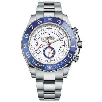 Cópia Rolex Yacht-Master II relógio masculino de aço inoxidável com mostrador branco M116680-0002