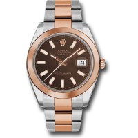 Réplica Rolex Datejust 41 Relógio Masculino com Mostrador de Chocolate M126301-0001