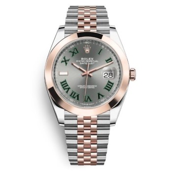 Réplica Rolex Datejust 41 em aço e mostrador cinza dourado Everose relógio masculino M126301-0016