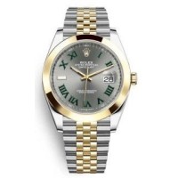 Rolex Datejust 41 falso em aço e amp; Relógio masculino com mostrador cinza ardósia em ouro amarelo M126303-0020