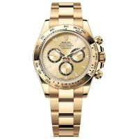 Relógio masculino Rolex Cosmograph Daytona falso em ouro amarelo com mostrador dourado M126508-0005