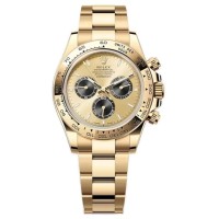 Réplica Rolex Cosmograph Daytona Relógio Masculino Ouro Amarelo com Mostrador Preto M126508-0006