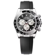 Cópia Rolex Cosmograph Daytona Ouro Branco Preto e Mostrador de Aço Relógio Masculino Oysterflex M126519LN-0002