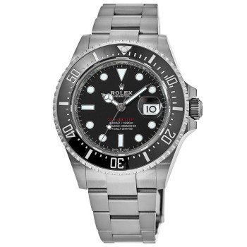 Copiar relógio masculino Rolex Sea-Dweller 43 mm com mostrador preto Oystersteel M126600-0001