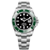 Copiar relógio masculino Rolex Submariner com mostrador preto em aço inoxidável M126610LV-0002