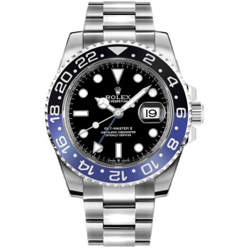 Relógio masculino Rolex GMT Master ll Batman Oyster falso M126710BLNR-0003