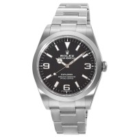 Cópia Rolex Explorer Oyster Perpetual Black Dial Steel Relógio masculino M214270-0003