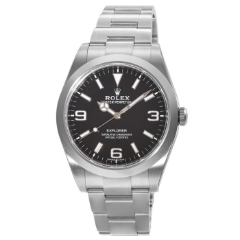 Cópia Rolex Explorer Oyster Perpetual Black Dial Steel Relógio masculino M214270-0003