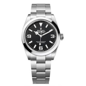 Réplica Rolex Explorer 40 Mostrador Preto Oystersteel Oyster Pulseira Relógio Masculino M224270-0001