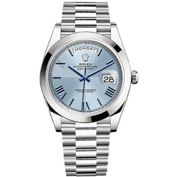 Réplica Rolex Day-Date 40 Ice Blue Dial Platinum relógio masculino M228206-0001