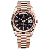 Réplica Rolex Day-Date 40 18K Everose Gold Eisenkiesel Diamond Dial Relógio Masculino M228235-0045