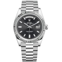 Relógio masculino Rolex Day-Date 40 Platinum Black Diamond Dial M228236-0004