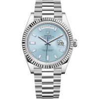 Réplica Rolex Day-Date 40 Platinum Ice-Blue Diamond Dial Relógio Masculino M228236-0006