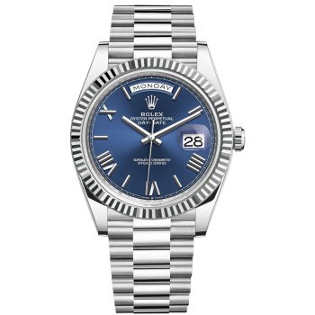 Réplica Rolex Day-Date 40 Relógio Masculino com Mostrador Azul Platina M228236-0007