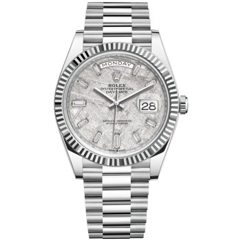 Relógio masculino Rolex Day-Date 40 Platinum Meteorite Diamond Dial M228236-0011