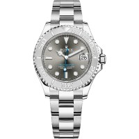 Relógio feminino falso Rolex Yacht-Master com mostrador de ródio escuro M268622-0002