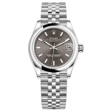 Cópia Rolex Datejust 31 aço inoxidável mostrador cinza escuro relógio feminino M278240-0010