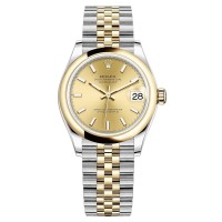 Cópia Rolex Datejust 31 em aço inoxidável e ouro amarelo com mostrador champanhe relógio feminino M278243-0014