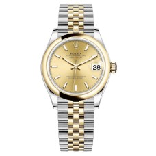 Cópia Rolex Datejust 31 em aço inoxidável e ouro amarelo com mostrador champanhe relógio feminino M278243-0014