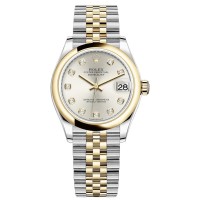 Cópia Rolex Datejust 31 em aço inoxidável e ouro amarelo prata diamante mostrador relógio feminino M278243-0020